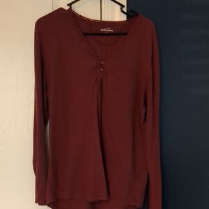 Eddie Bauer Burgundy Long Sleeve Top